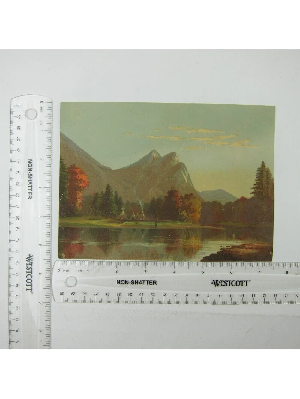 Chromolithograph Print 3 Brothers Rock Yosemite Valley California Antique 1871